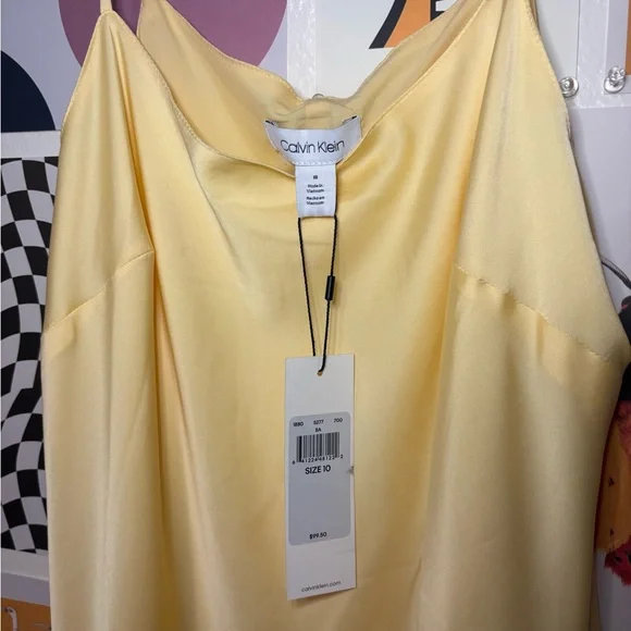 Calvin Klein Lemon Slip Dress Size 10 NWT - Picture 10 of 11